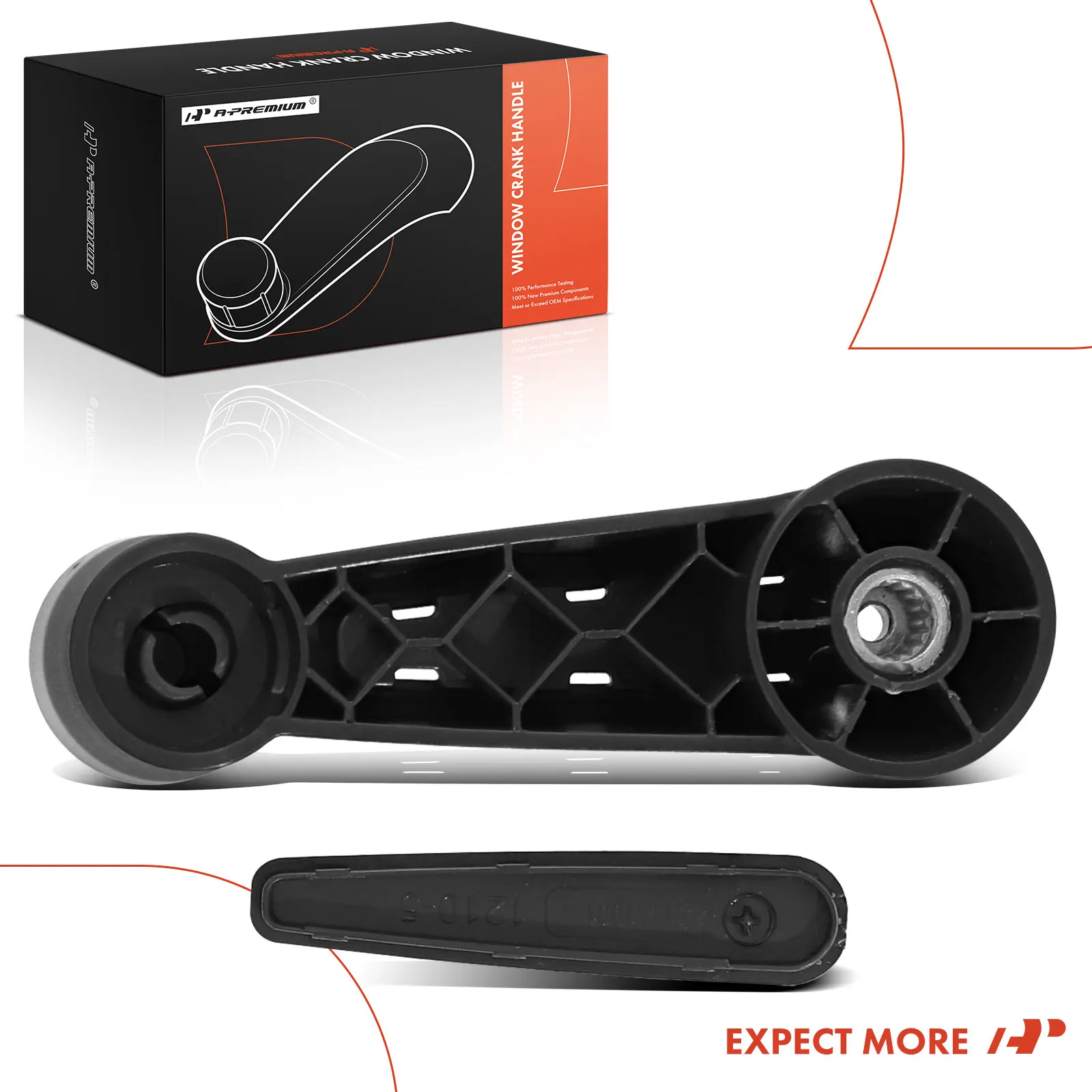 A-Premium Driver or Passenger Side Black Window Regulator Handle with Cover for Kenworth 379
