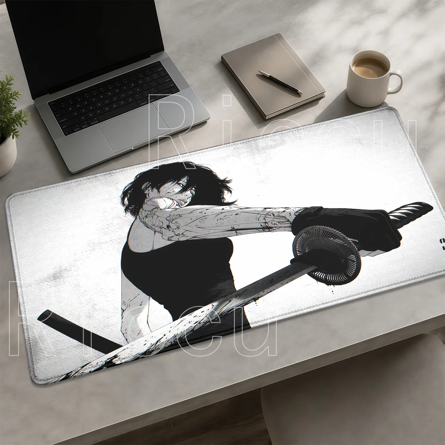 Gaming Japanese Katana Samurai Mouse Pad Large Computer Office Rubber Anti-slip Keyboard Mousepad HD Printing Anime XXL Desk Mat