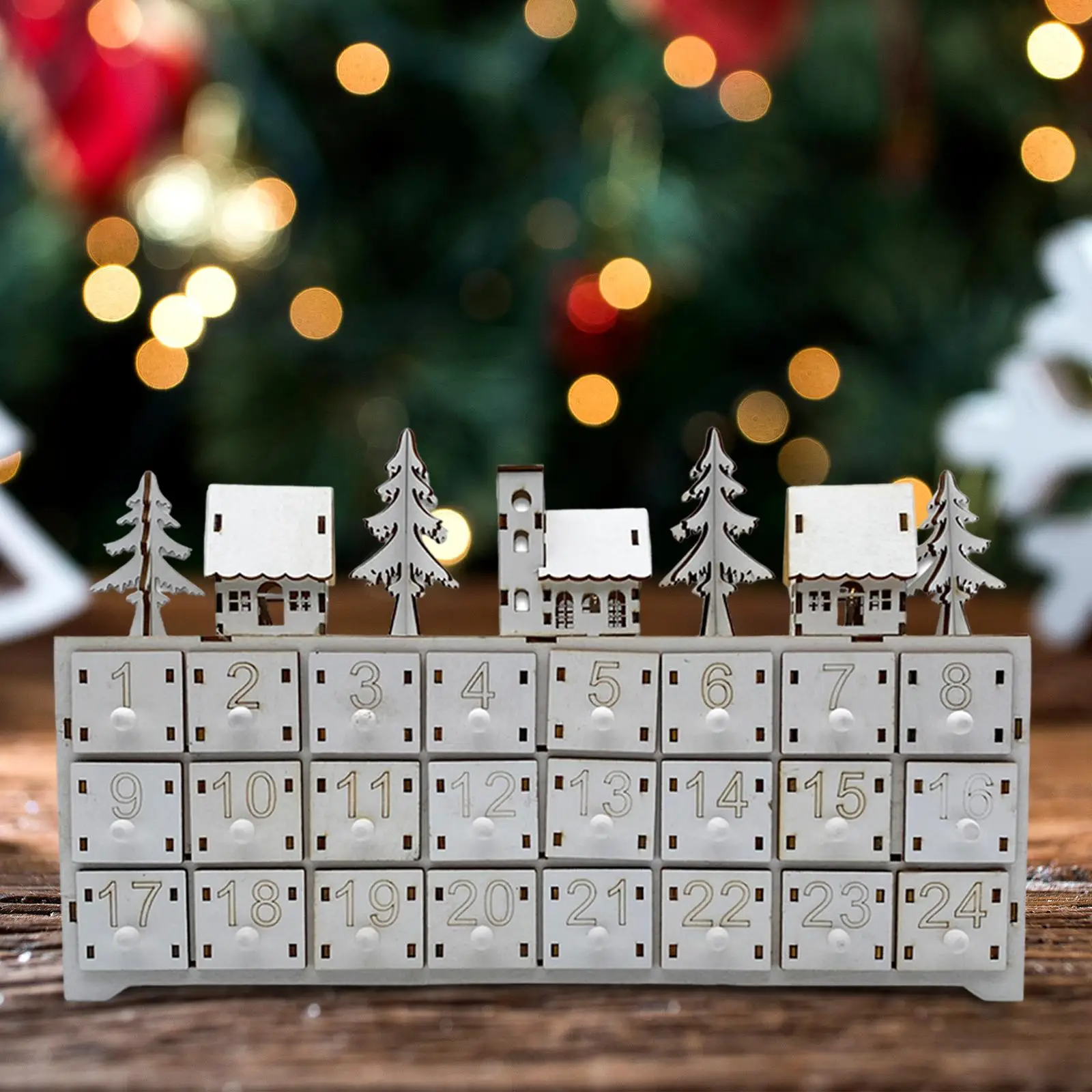 クリスマスアドベントカレンダー-ライト付きアドベントカレンダー-引き出し付きキリスト降誕カレンダー-2024