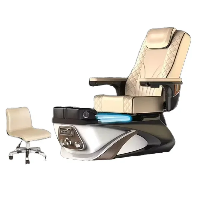 

Luxury Pedicure Foot Spa Chair Acetone-Resistant Leather Digital Control System Adjustable New Arrival Nail Salon Pipeless Jet