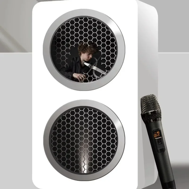 MOCO M2 2.1 Channel Home Theater & Karaoke Sound System with for 5.0 2 Wireless Microphones Wood Cabinet 500-800W Output