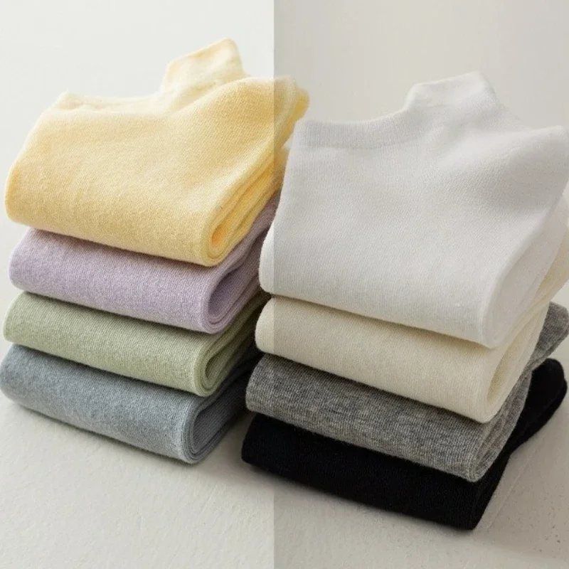 8 pairs of women's summer all cotton antibacterial odor proof sweat absorbing breathable pure cotton simple women's boat socks