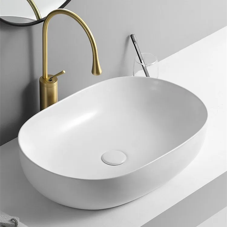 

Oval art basin, large-capacity countertop , winter melon wash , ceramic wash , bathroom wash tray.