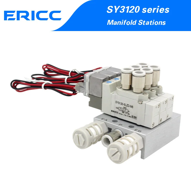 

SY3120 Комбинация электромагнитных клапанов Одиночный регулирующий клапан цилиндра с электронным управлением SY3120-3LZD/4LZD/5LZD/6LZD-M5