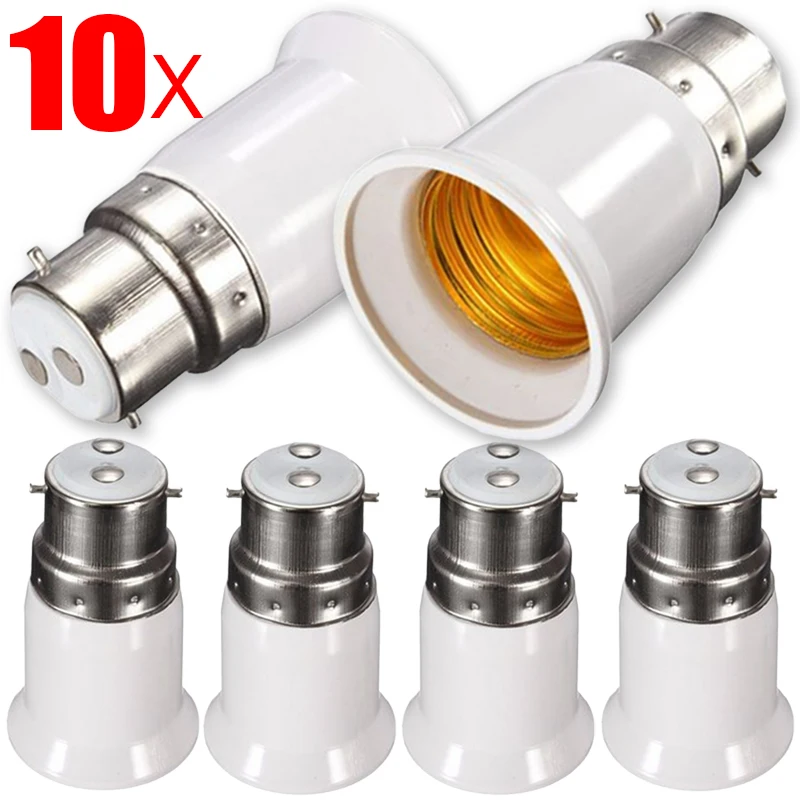 10/1PCS Lamp Sockets Converter B22 To E27 Socket Light Adapter Bulbs Holders Anti-burning Anti-aging Lamp Bulb Base Conversion