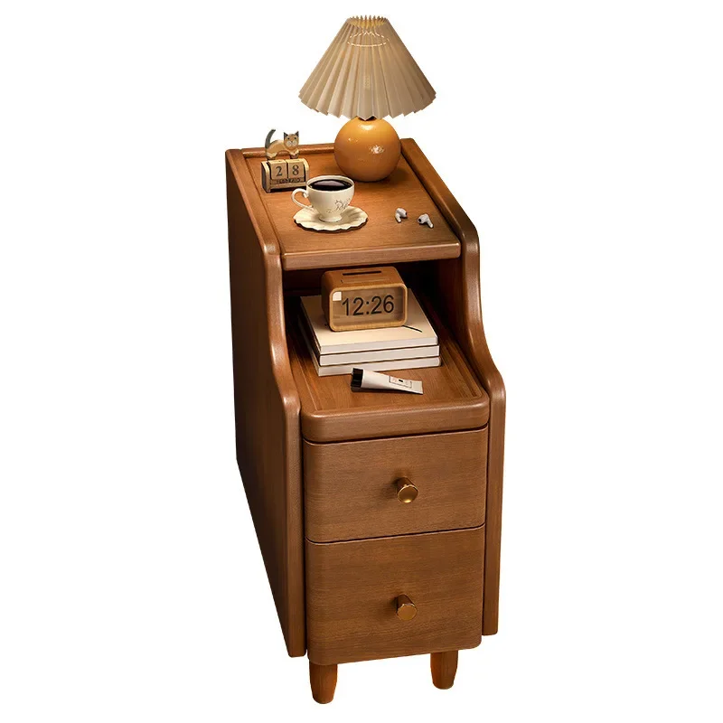 Extremely narrow bedside table, small ultra-narrow 20cm30 cm, narrow crevice storage cabinet by the bedside, solid wood