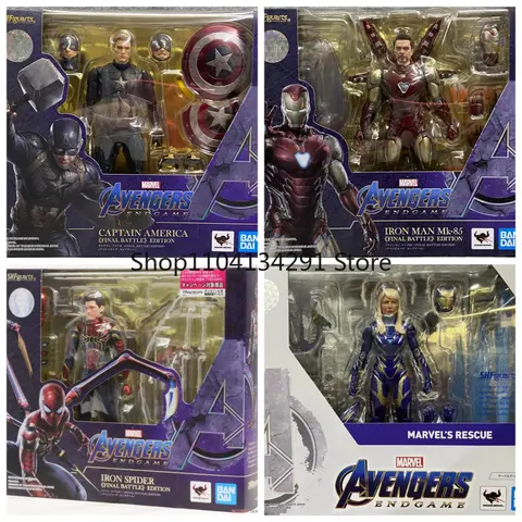 Origina Bandai Avengers：Endgame Spider-Man Iron-Man Captain America S.H.Figuarts Anime Action Figure Collection Figurine Gift
