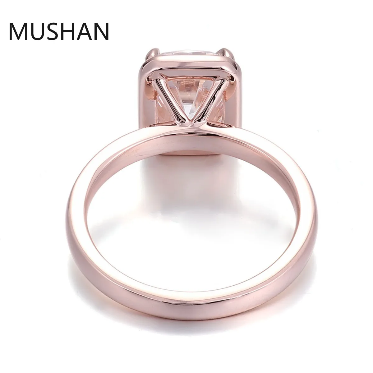 MUSHAN Luxury Custom 14K 18K Gold Rings Band Jewelry With Moissanite Diamond Lab Grown Gemstones Diamond Wedding Ring For Women view 3