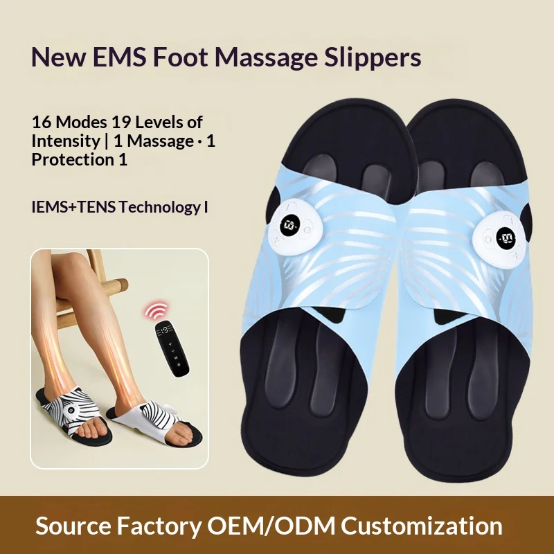 Ems Micro-current Foot Massage Slippers Sole Acupoint Massager Meridian Dredging Massager Pulse Foot Therapy Shoes