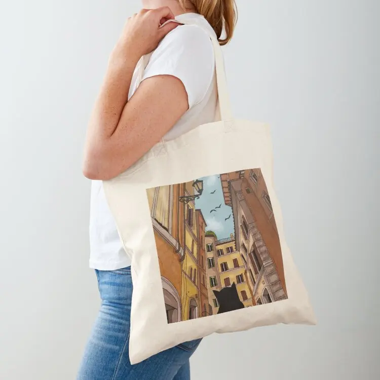 

Journal of a Cat in Rome - Stanis Looks Up Tote Bag personalized tote bag woman shopping bag Shopper Handbags women