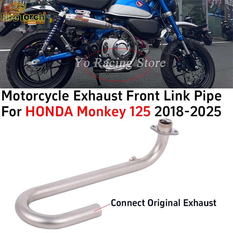 Slip On For Honda Monkey 125 Monkey125 2018 - 2025 Motorcycle Exhaust Escape System Front Link Pipe Connect Original Muffler
