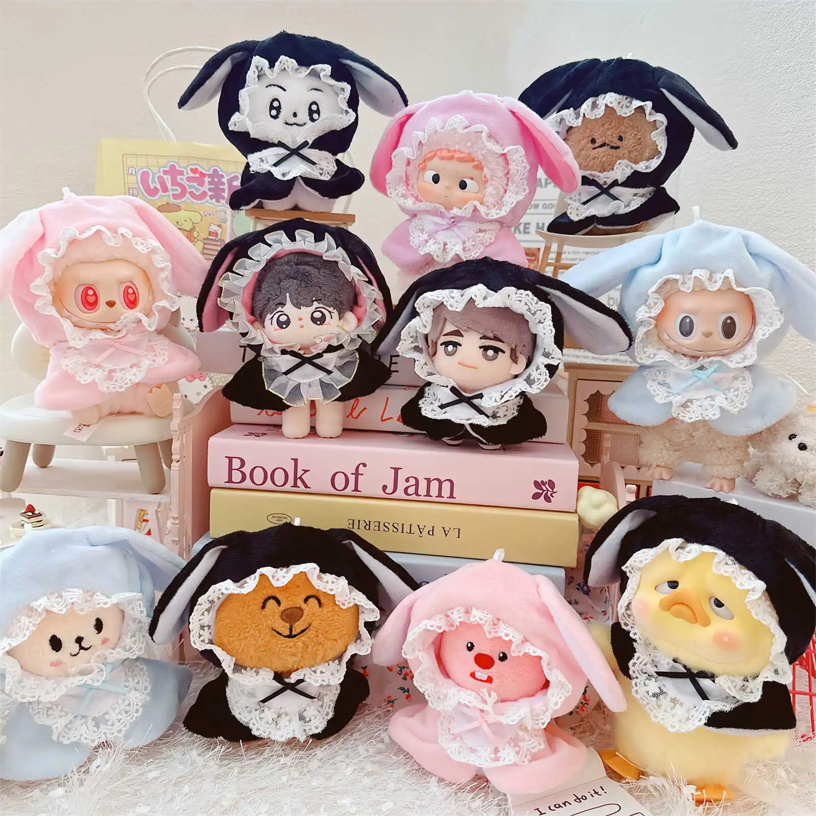 10cm Kawaii Idol Doll Clothes for Cute Lace Maid Shawl Cloak Plush Doll  Dress Up Changing Clothes Games Girls Birthday Gifts