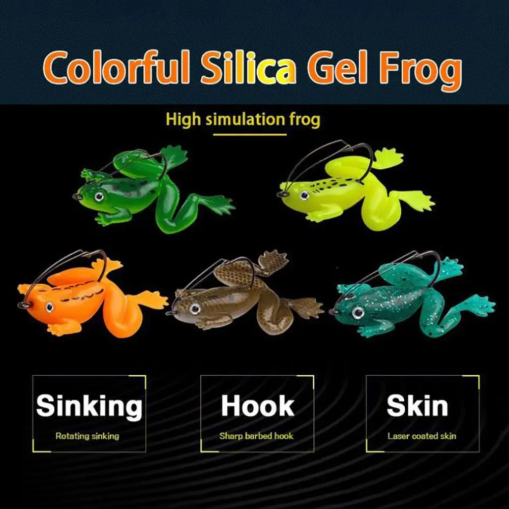 

4pcs 6cm/5g Frog Fishing Lures Kit Artificial Fishing Bait Soft Floating Frog Swimbaits With Hooks For Freshwater Saltwater