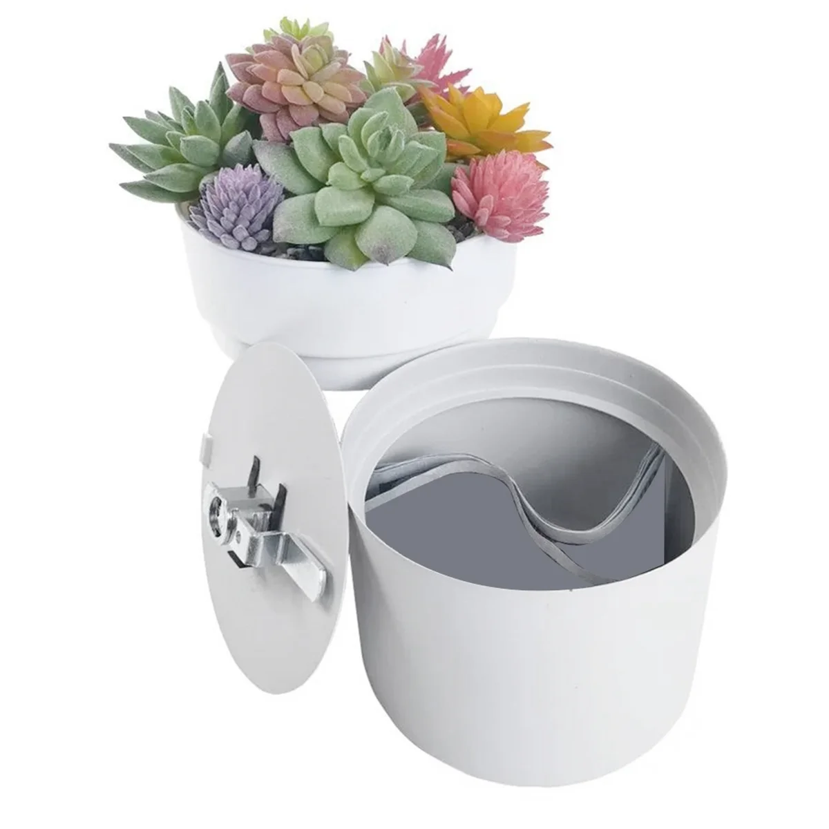 Vaso da fiori Cassetta di sicurezza nascosta Vasi Barattolo di stoccaggio + lucchetto Salvadanaio Nascondi denaro Chiavi Organizzatore Altro valore Nessuna pianta A