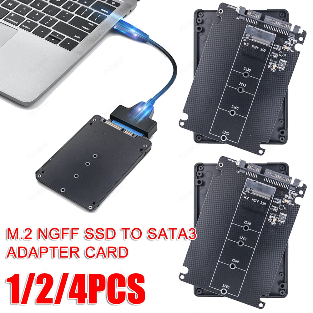 M.2 NGFF SSD To SATA3 External Hard Drive Box Dual-Use Hard Disk Adapter Board M.2 NGFF To SATA3.0 Adapter Card for PC