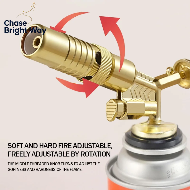 Portable Welding Gas Torch Flame Nozzle Butane Burner Outdoor Camp BBQ Flamethrower Kitchen Supplies Equipment No Leak