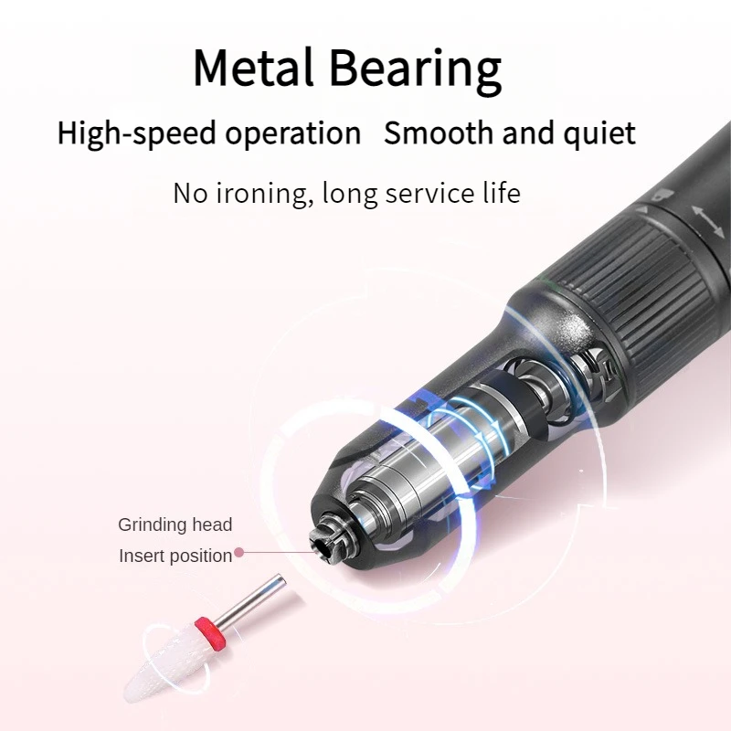 Perceuse à ongles sans fil avec lampe UV et ensemble de limes à ongles 35000 tr/min perceuse à ongles Portable Rechargeable affichage LCD outils de manucure