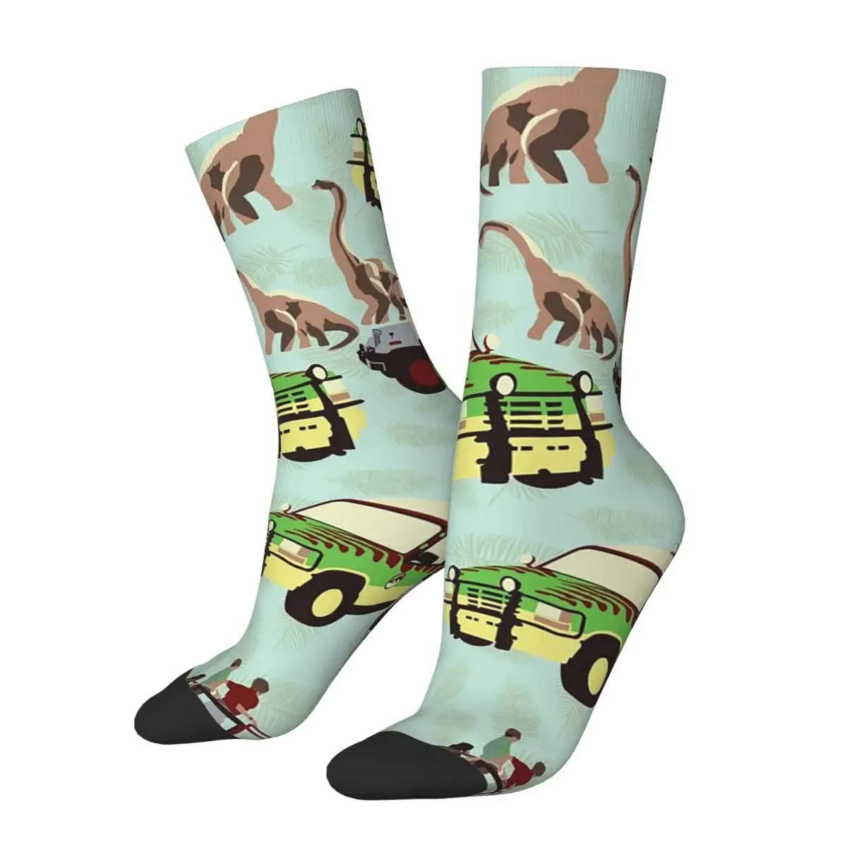 Jurassic Ride Socks Harajuku Sweat Absorbing Stockings All Season Long Socks Accessories for Man's Woman's Gifts