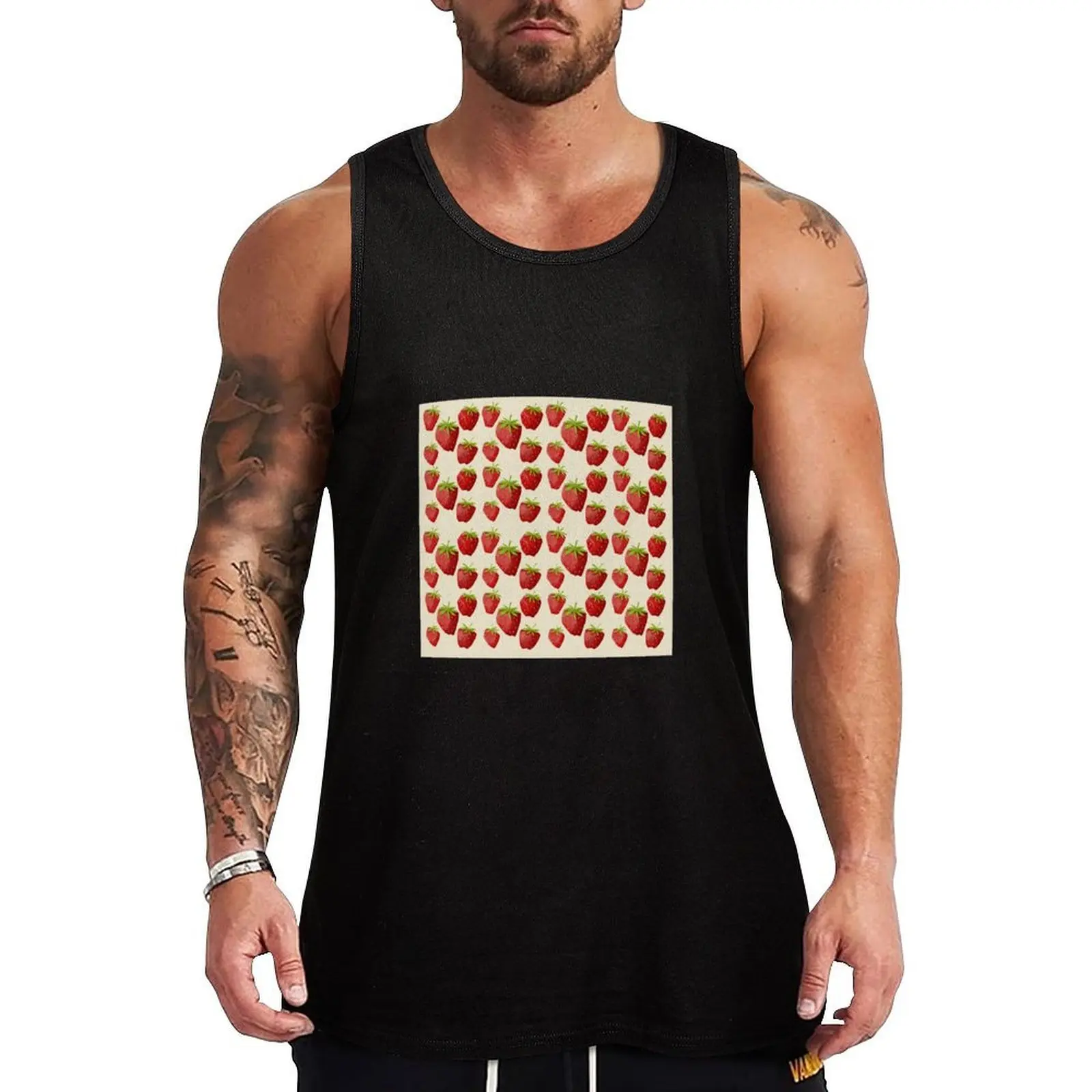 

bed of strawberries Tank Top Men's gym articles Men's sleeveless gym shirts Body man
