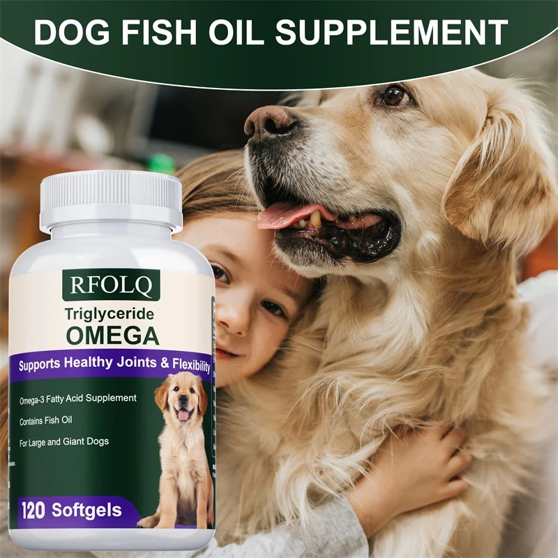 

Fish Oil Supplements for Dog‘s - Contains EPA and DHA To Promote Healthy Skin and Joints, Shiny Hair, and Enhanced Mobility