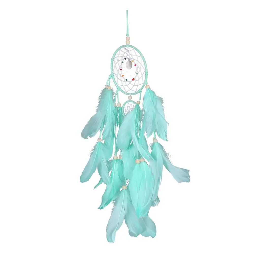 Round Shaped Feather Pendant Creative Sweet Girl Wind Chime Pendant Day Gift