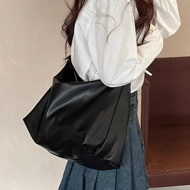 

Fashion 2025 Vintage Pillow Design PU Leather Handbag Women Casual Travel Large Capacity Shoulder Crossbody Bags Shopper Totes