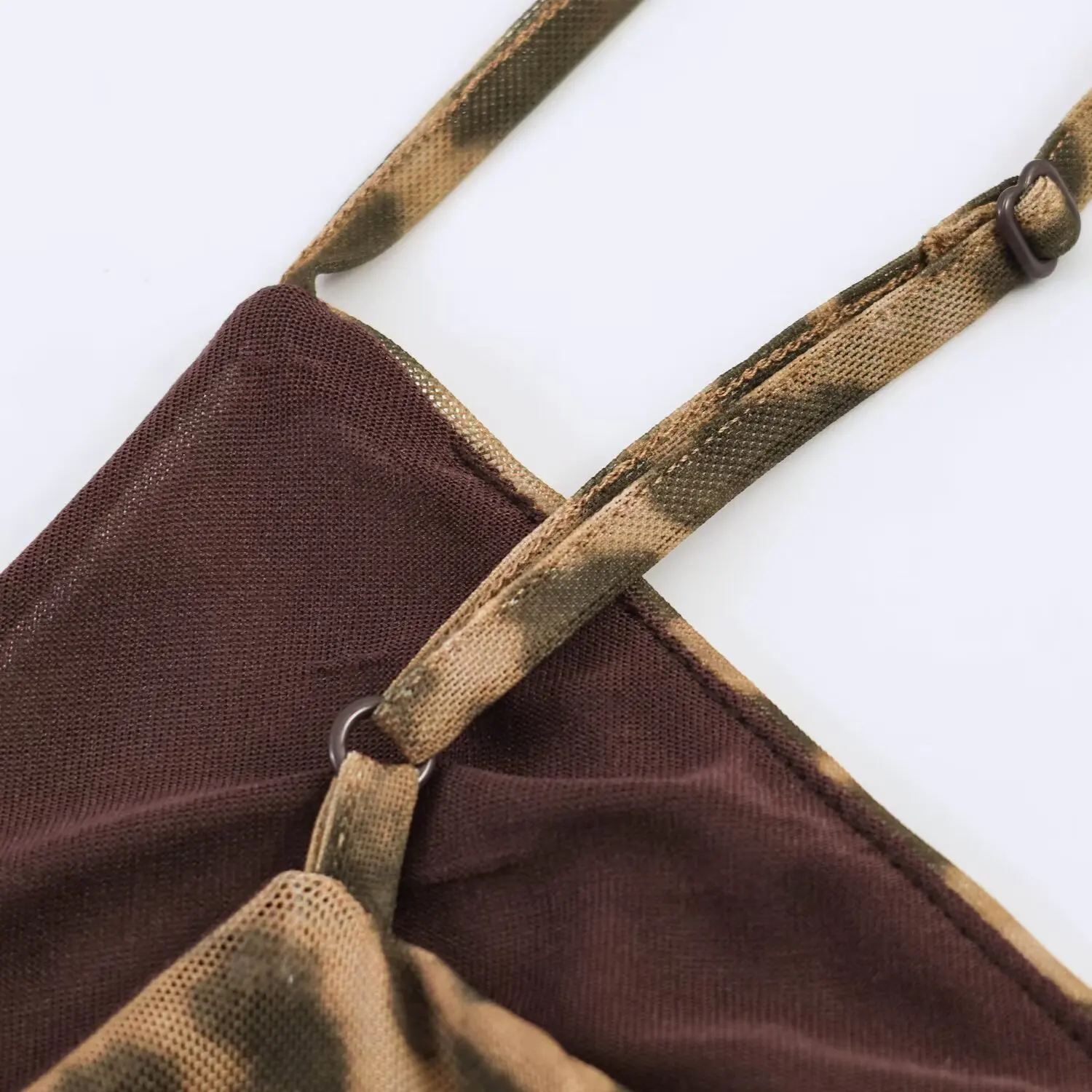 TFMLN Sommer Damen Vintage Leopardenmuster Trägerkleid Ärmellos Rückenfrei Hohe Taille Schlankes V-Ausschnitt Langes Kleid Schickes Maxikleid – Detail 10