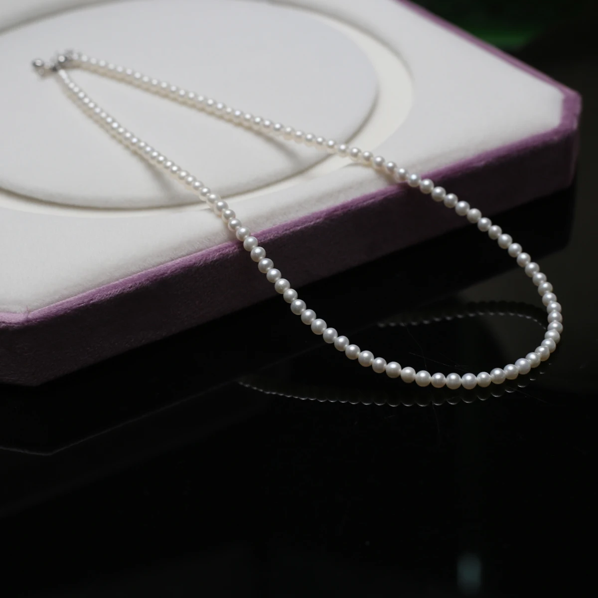 

AAAAA 3-4mm High Quality Round Natural Freshwater Pearl Necklace for Women 925 Silver Clasp 45cm Fashion Jewellery Necklace Gift