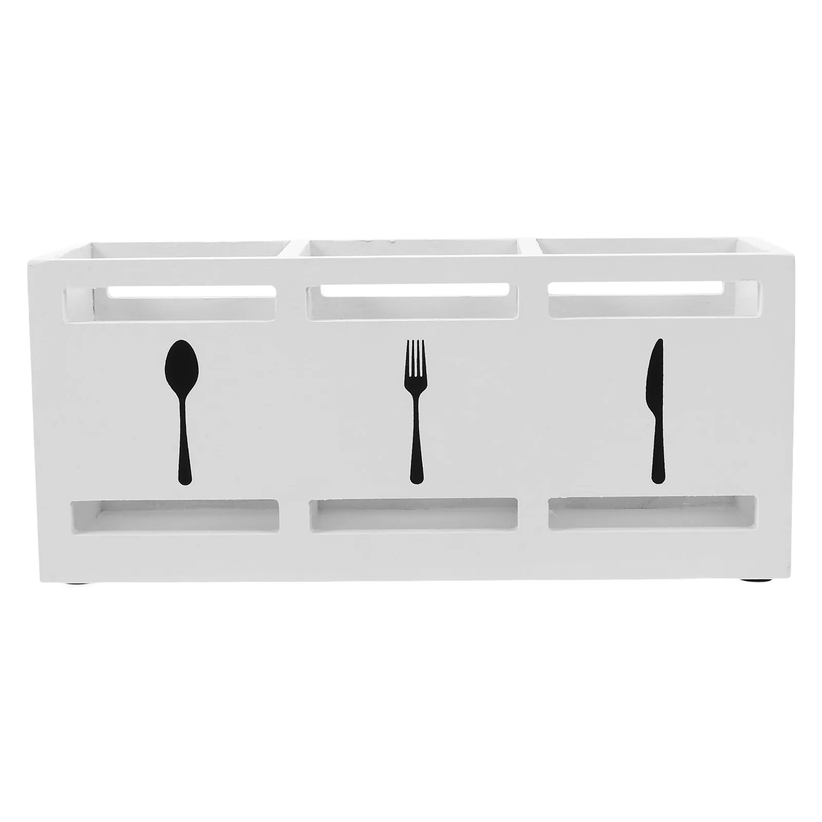 

Wooden Cutlery Organizer Countertop Storage Box Forks Spoons Chopsticks Cage Large Capacity Kitchen Utensil Holder Tableware