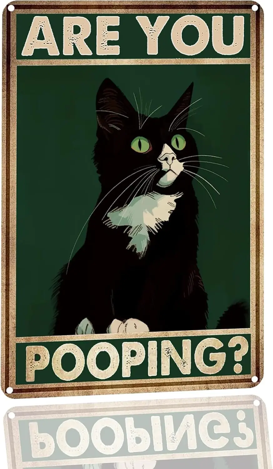 Funny Black Cat Bathroom Metal Tin Signs Are You Pooping Sign Cats Lover Gift For Garden Toilet Bar Bath Restroom Home Wall Deco