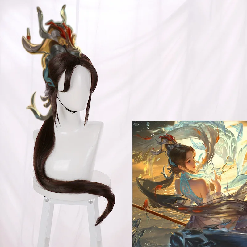 Honor des rois, Daqiao, Baiheliang déesse Cosplay Anime perruque Cosplay femme