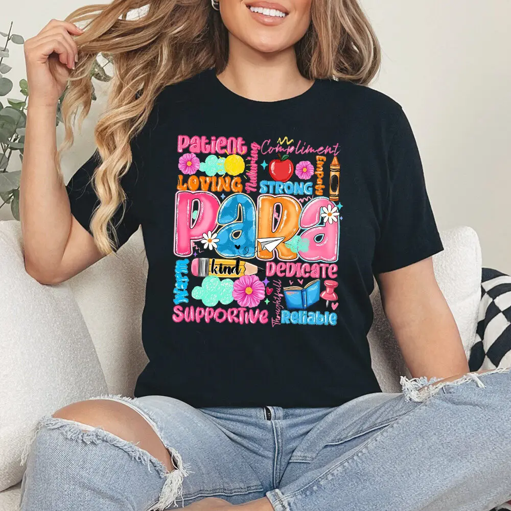 

Рубашка с испанским принтом, забавная футболка для учителя, наряд «Снова в школу», футболка с короткими рукавами, профессиональные рубашки, топы