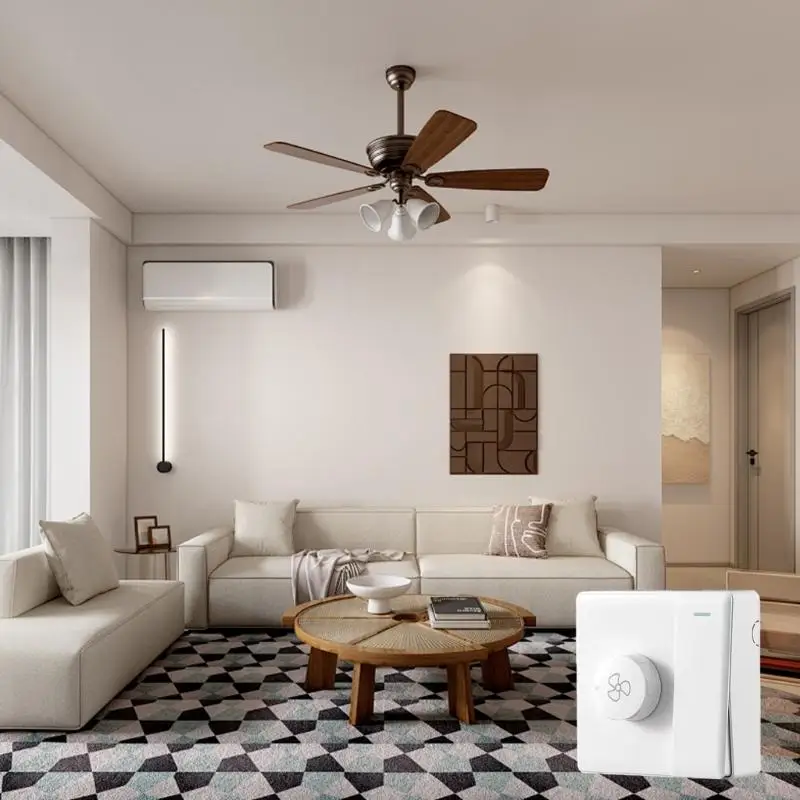 H37B 86 Tipo herramienta ajuste del ventilador con interruptores individuales Controlador velocidad sin pasos Blanco