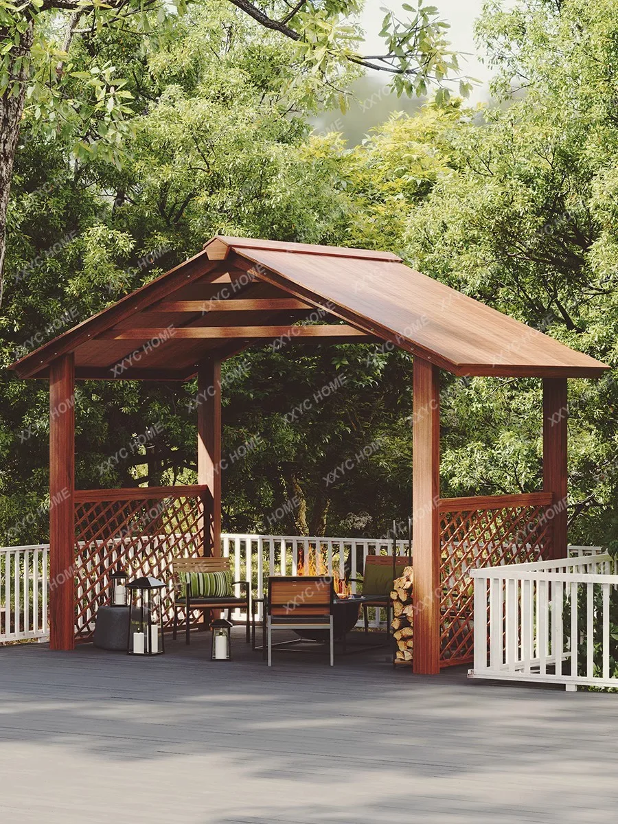 

Outdoor B & B Tent Room New Chinese Mobile Wooden Square Pavilion Park Pavilion Assembly