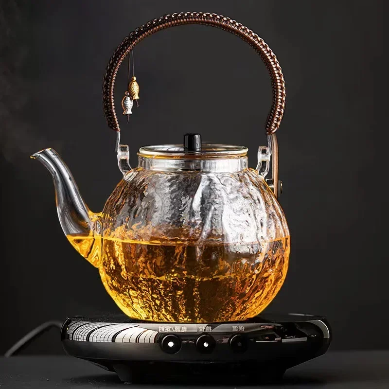 Glass Handle Pot for Steaming and Boiling Tea Household High Temperature Resistant Open Flame Boiling Teapot Radiant-cooker