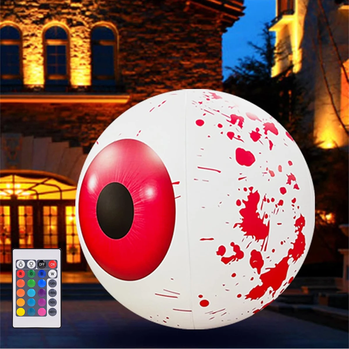 Halloween Inflatable Eyeball Halloween Huge Glowing Inflatable Bloody Eyeballs Changeable Colors with Remote Control For Party