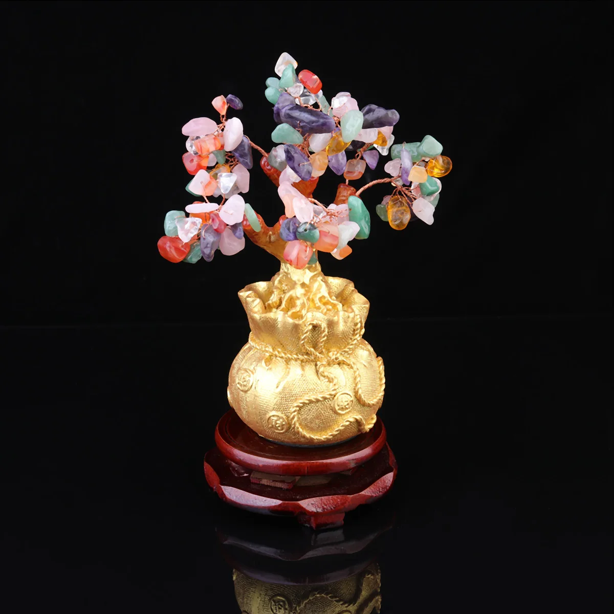 

Crystal Lucky Tree Gems Money Desktop Ornament Decoration Fairy Wooden Ornaments