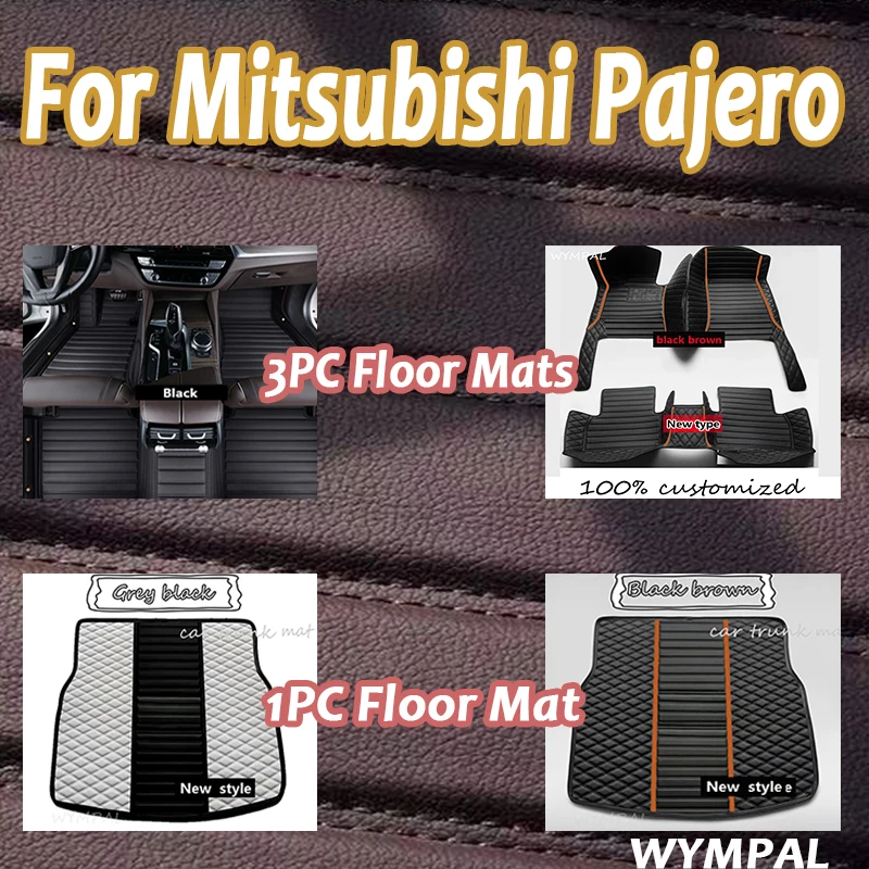 

Luxury Custom Automotive Car Floor Mats For Mitsubishi Pajero 2008 2009 2010 2011 Auto Leather Men Women Car Mats Full Coverage