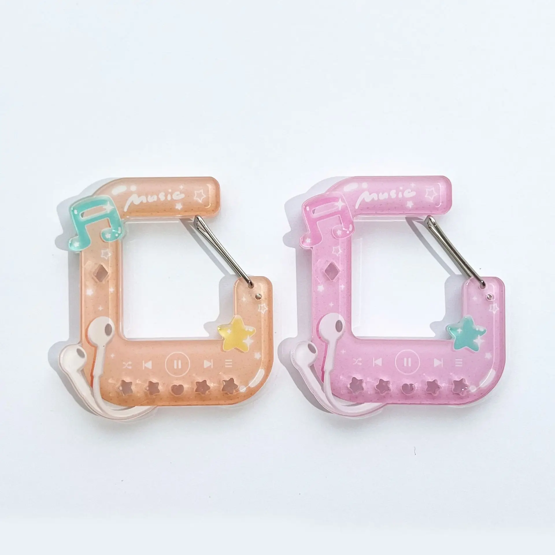 جوفاء حلقة تسلق الاكريليك على شكل حقيبة المفاتيح لطيف أنيمي على ظهره سحر الفتيات الجمالية تسلق هوك التبعي