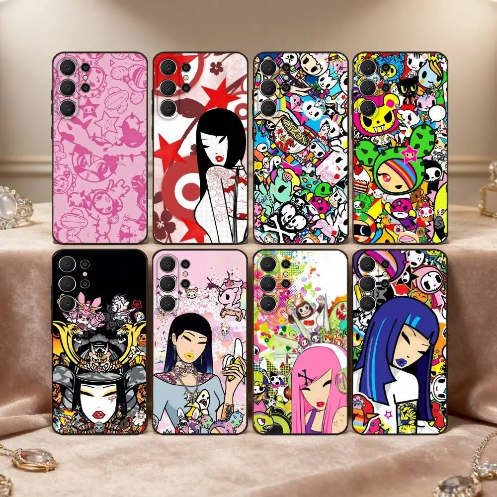 

T-Tokidoki A-Art B-Bright Cartoon Phone Case For Samsung S26,S25,24,23,22,30,21,10,9,Ultra,Plus,Lite,FE Soft Black Case