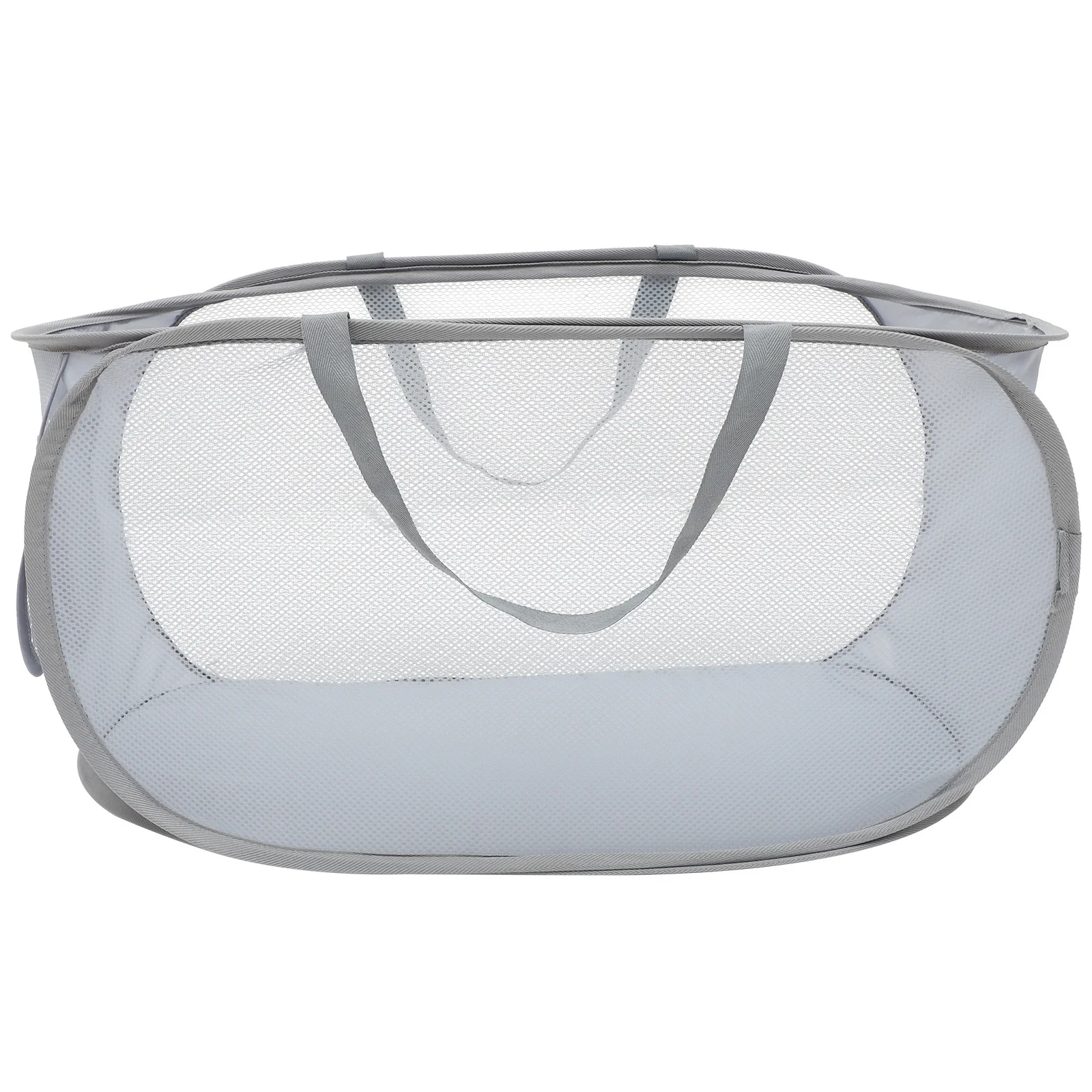 سلة غسيل شبكية قابلة للطي وقابلة للحمل بسعة كبيرة لتخزين الملابس مع مقابض قوية لتوفير المساحة للمنزل #6