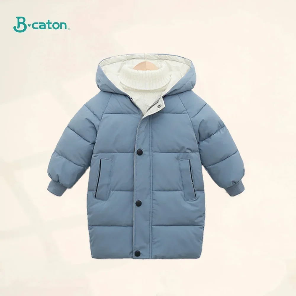 Children Down Coat Mid-length Long Sleeve Boys Girls Puffer Down Jackets Thicking Warm Children Down Jacket Coats Kid Clothes