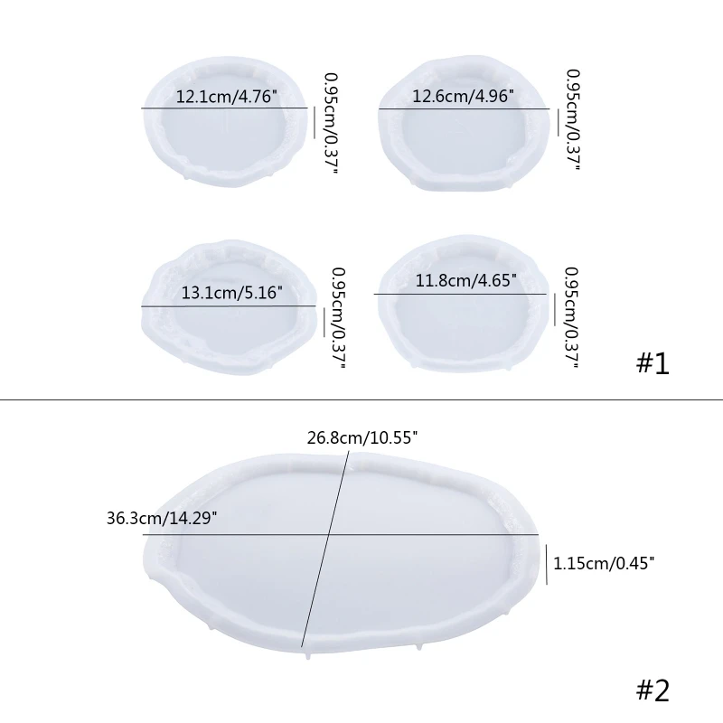 Resin Silicone Molds for Resin,Geode Molds for Resin Casting,Epoxy Resin Molds for Tray Coasters Making