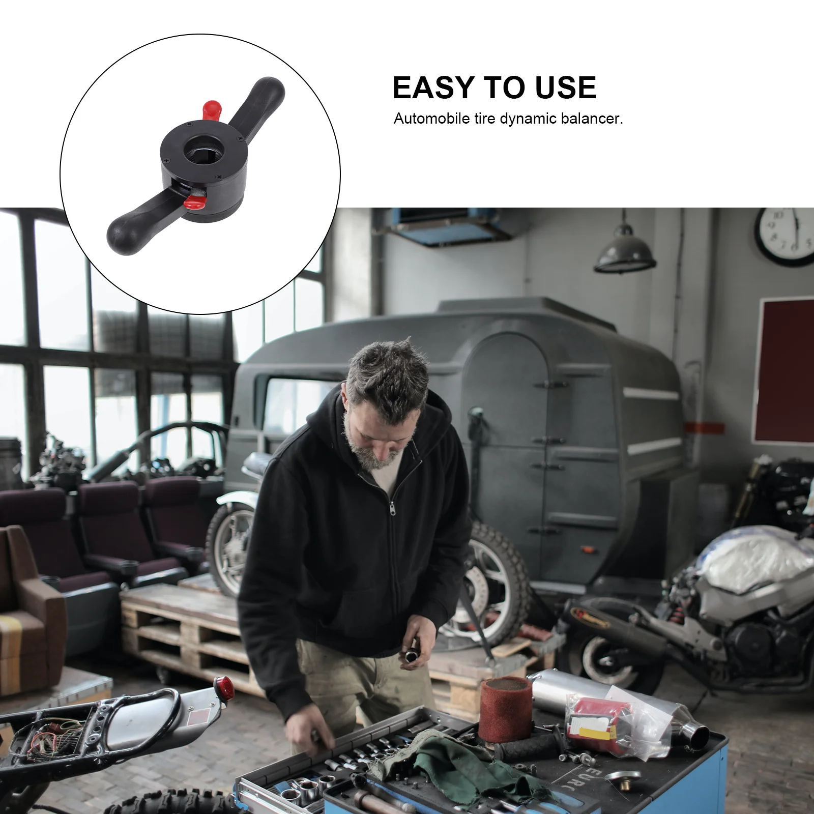 

1Pcs Automobile Tire Balancer Heavy-Duty Balancing Tool Exquisite Workmanship Wear-Resistant Car Repairing Gadget for Stable