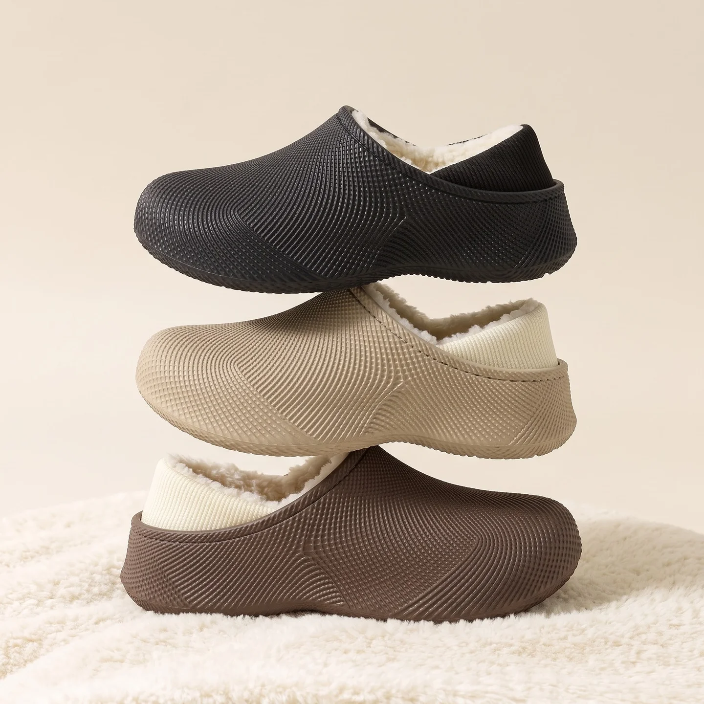 Unisex Winter-Baumwollpantoffeln, herausnehmbares flauschiges Plüschfutter, schmutzabweisende EVA-Sohle, rutschfeste, beidseitig tragbare warme Hausschuhe – Detail 4