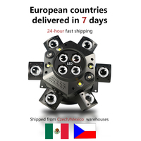 DMX 10X10W 6 Head Moving Head Beam Light RGB Laser Strobe Light DMX Stage Light RGB Beam Light Rotating Disco Party Bar