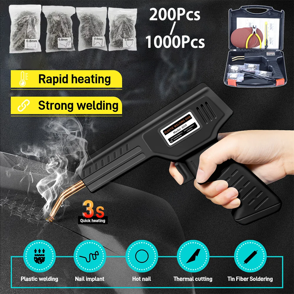 

50W Plastic Welder, Hot Stapler Kit, Plastic Welder Gun Kit, Car Bumper Repair Simplicity of Use Kit for Home DIY Plastic Repair