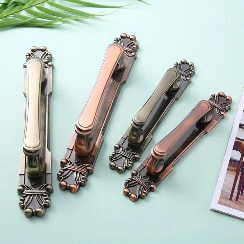 European Style Antique Copper Exposed Handle Door Wooden Opposite Invisible Sliding Door Handle