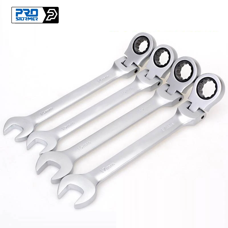 1pcs Combination Ratchet Wrench 180° Flexible Head 72-tooth Dual-purpose Universal Car Hand Tools Keys Set by PROSTORMER