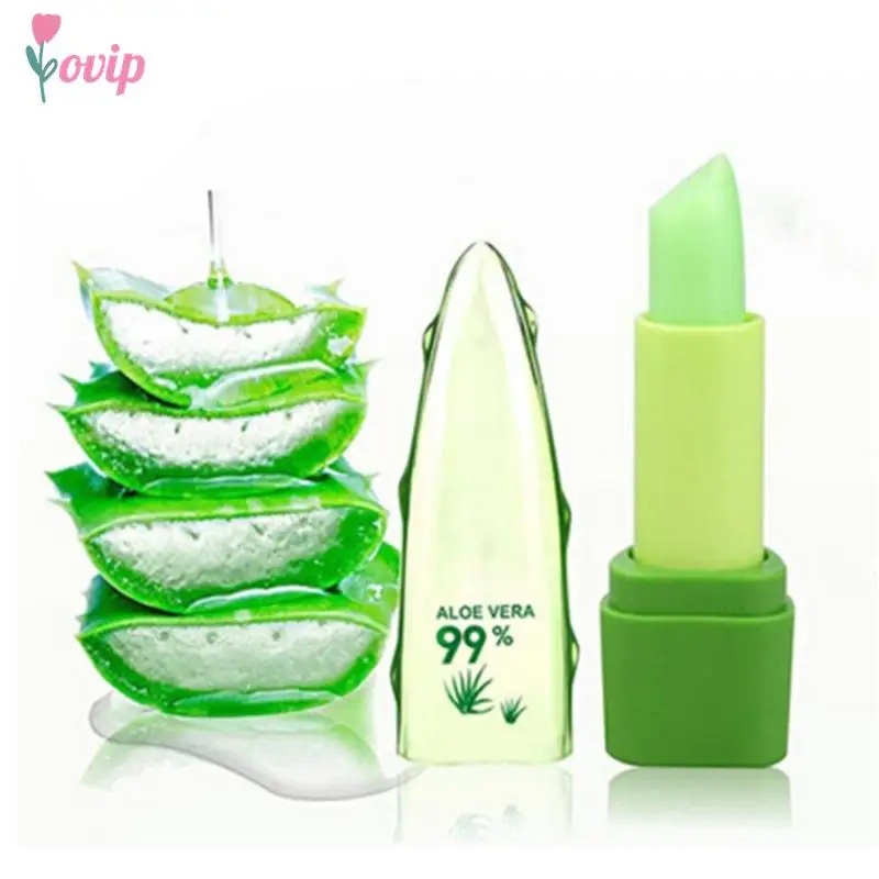 99% Aloe Vera Natural Temperature Change Color Lipstick Moisturizer Nutritious Lip Blam Winter Protect Lips Tint Lipblam